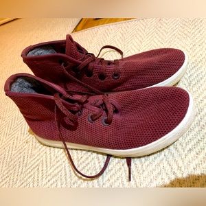 Allbirds Men's Tree Toppers Maroon Red and White Sole Lace-Up Shoes